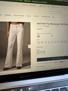 Mother The Weekender White Jean 27